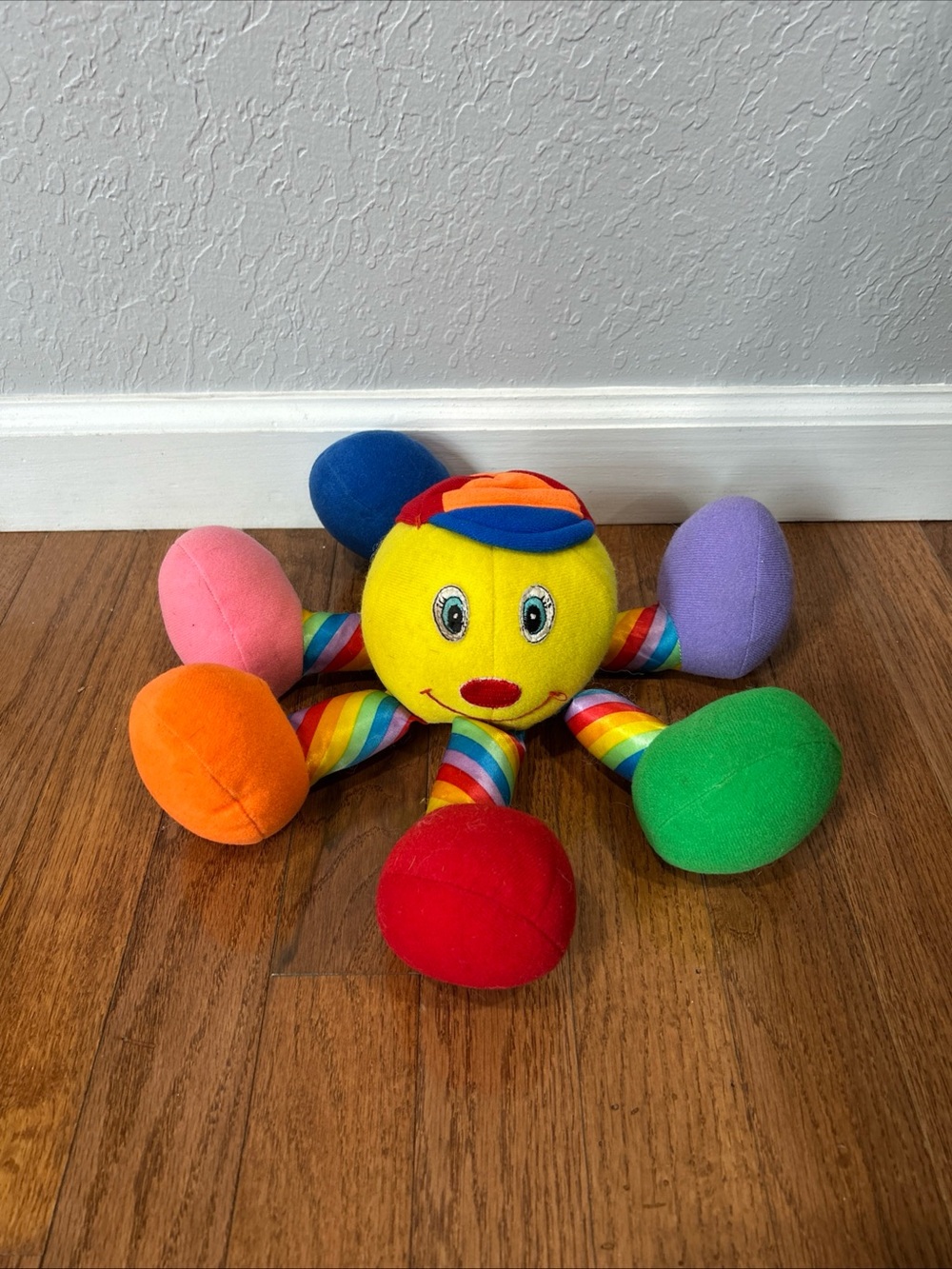 Vintage 1995 Jolly Toys Rainbow Chime Plush Leggy Larry  Octopus Toy